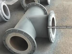 Buy cheap Cast Basalt Lined Steel Pipe Tee product