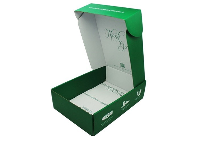Custom Printed Plain Cardboard Box , Green Postal Single Home Move Box