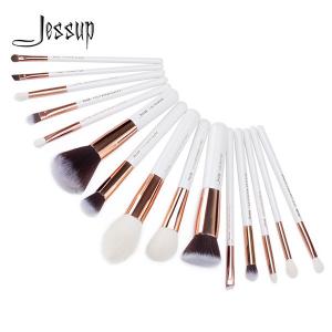 Buy cheap Jessup 15pcs White/Rose gold Makeup Brush Set Natural Soft Bristles Factory Wholesale Makeup Brush T220 product