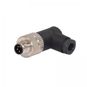 Buy cheap M8 Thread TPU PA66 Elbow Assembly Connector 90 Degrees D Code ROHS 4 Pin product