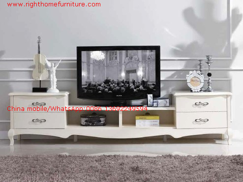 Buy cheap Ivory Classic TV stand wood furniture Audiovisual cabinet in White matt PU painting product