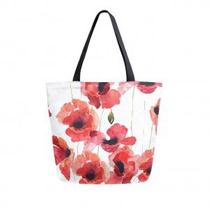 Buy cheap Natural Designer Canvas Tote Handbags Striped Floral Pattern With Leather Straps product