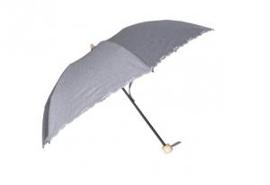 6 Ribs Super Mini Grey Manual Open Umbrella Plastic Cap Water Repellent Fabric