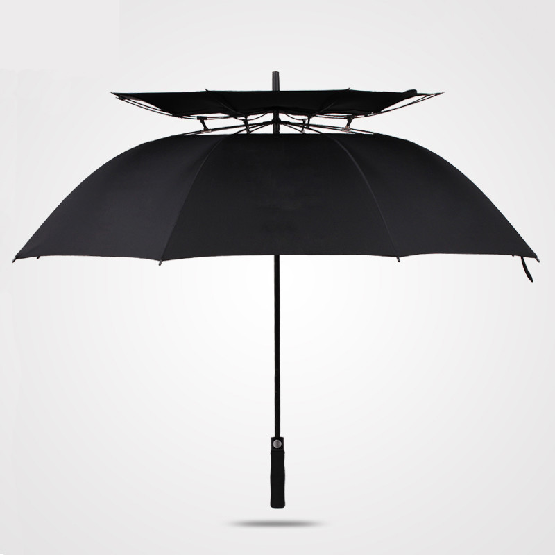 Buy cheap Straight Double Canopy Customized Golf Umbrella Semi Automatic Windproof Waterproof product