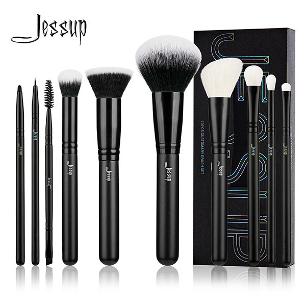 Buy cheap Jessup 10pcs Natural / Synthetic Hair Essential Makeup Brushes Set product