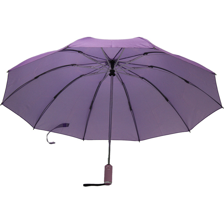 Buy cheap BSCI Approved Three Folding Umbrella Purple Color Waterproof Auto Open Close product