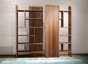 Buy cheap 2017 New walnut wood Bespoke Furniture Storage Cabinet Display Shelves with Glass door product