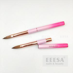 Buy cheap Luxury Pink Red Ombre Rose Gold Metal Size 8 10 12 14 16 Kolinsky Acrylic Nail Brushes product