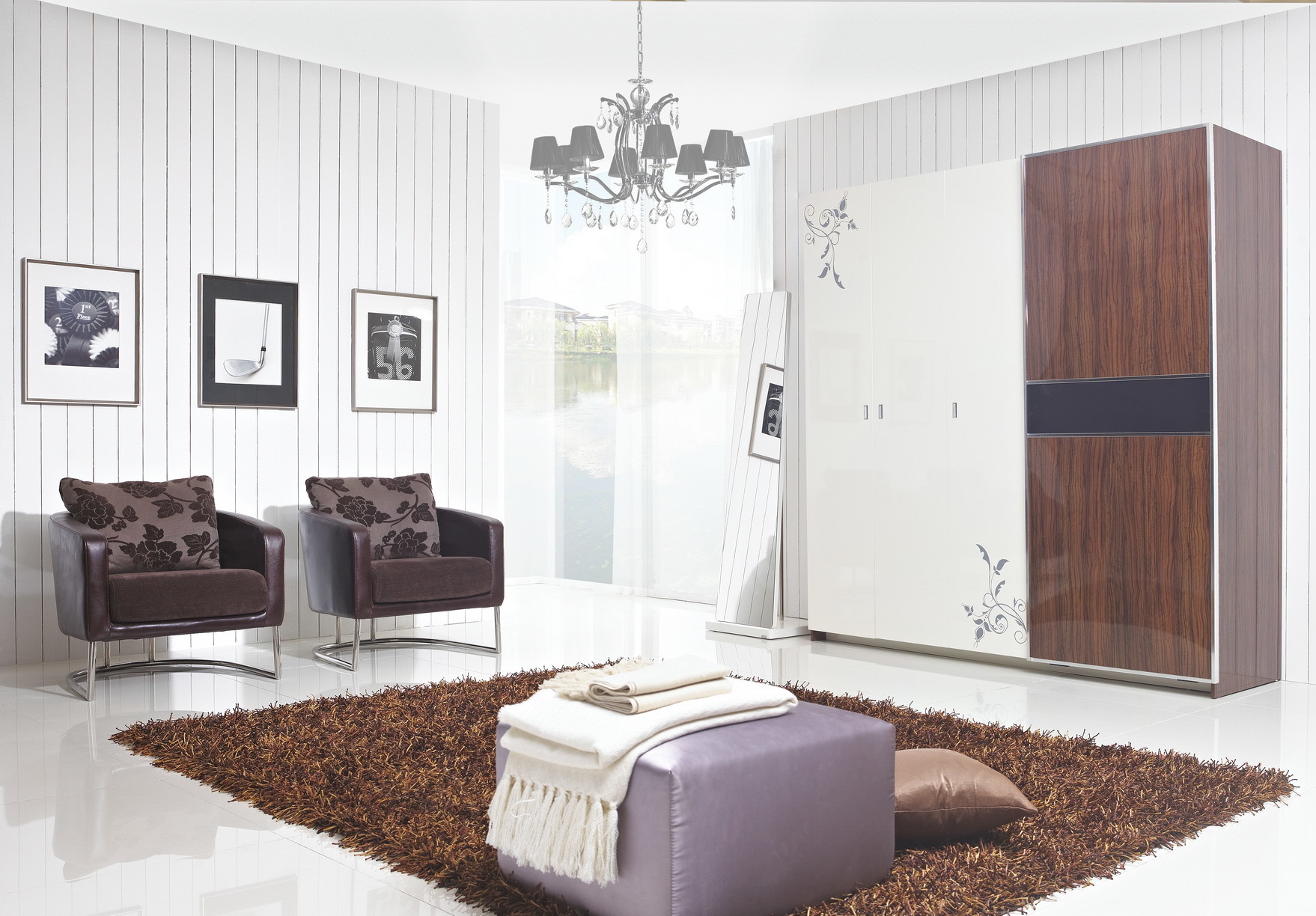 Buy cheap Apartment interior project Custom Furniture Modern Wooden Sliding door Wardrobe closet product