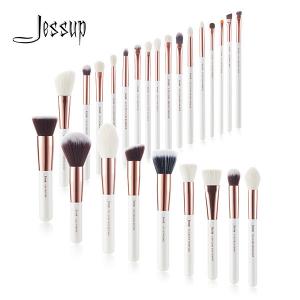 Buy cheap Jessup 25pcs White/Rose gold Natural Makeup Brushes Set ShenZhen Makeup Brush Factory Vendors T215 product