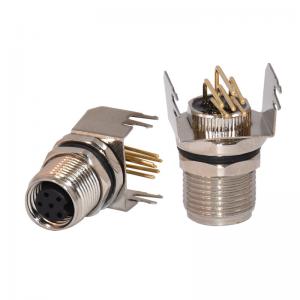 Buy cheap 1.5A 30V M8 Waterproof Connector 90 Degree 6 Pin Panel Mount Connector product