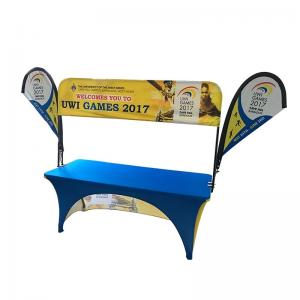 Buy cheap Tradeshow Advertising Spandex Elastic Polyester table cloths with teardrop flag product