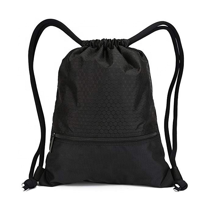 Buy cheap Promotional Mesh Drawstring Bags Bulk , Nylon Drawstring Sports Bags Sturdy With Zipper product