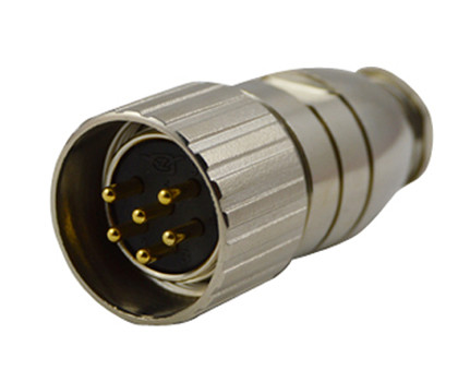 Buy cheap PA66 M23 Connector Male Straight Plug IP67 20A Waterproof Connector product