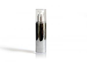 Buy cheap 100ml AS Airless Cosmetic Bottles With Silver Luxury Airless Lotion Pump product