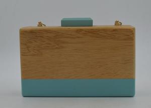Buy cheap Elegant Rectangle Shape Wooden Clutch Purse , Acrylic Evening Box Clutch Bag product