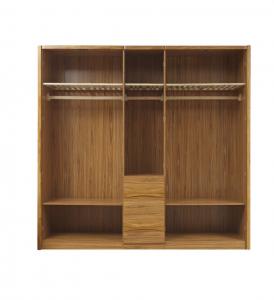Buy cheap five DOORS wardrobe chest with open doors in soft stainless hinge and rubber wood racks with cloth shelves product