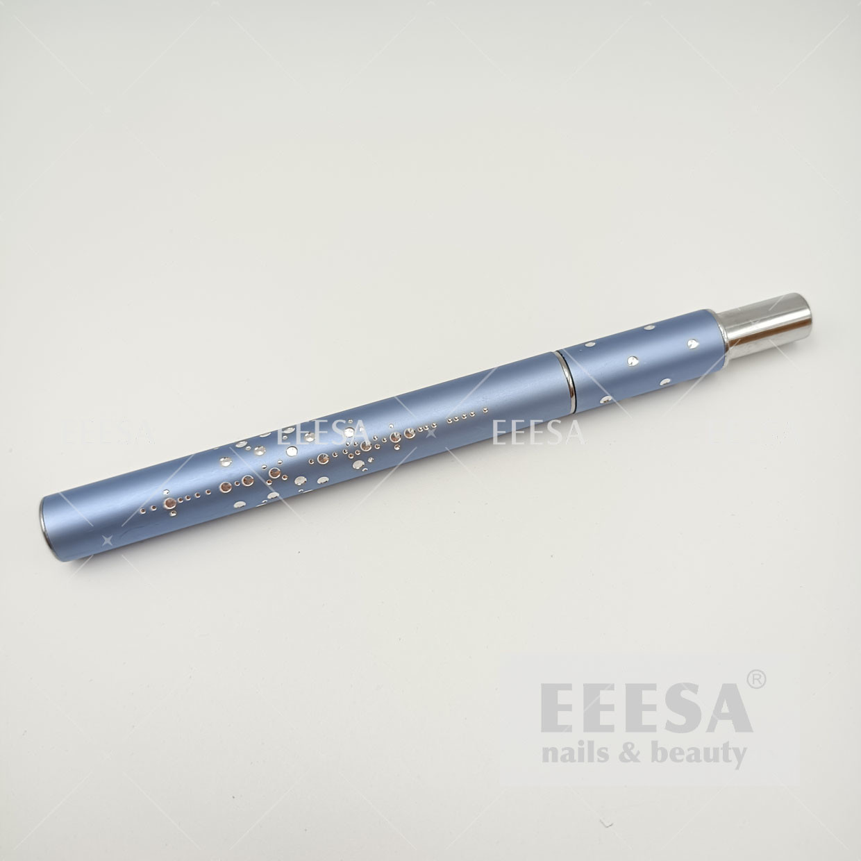Buy cheap oem round oval crimped blue metallic handle pure kolinsky art nail acrylic brush product