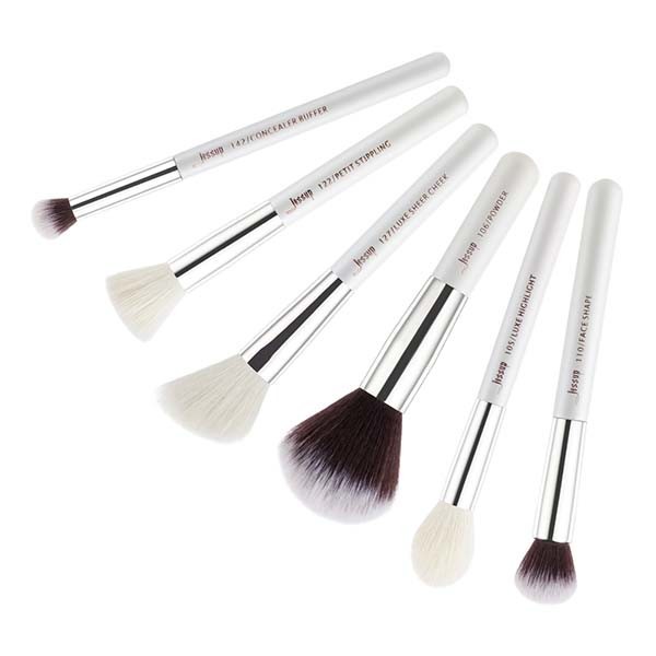 Buy cheap Long Wearing 6pcs Makeup Brush Set White / Silver for Cheek Cream Blush from wholesalers