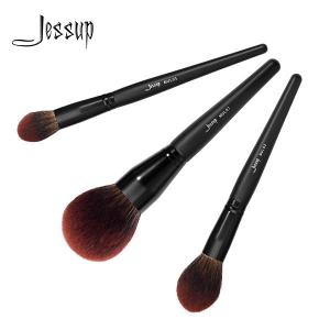 Buy cheap Jessup 3pcs Face Makeup Brush Se Black Shimmer Collection Powder Brush Private Label Makeup Brush Vendors T274 product