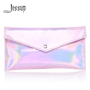 Buy cheap PU leather 24x13cm Portable Cosmetic Bag Button Type Metallic Pink product