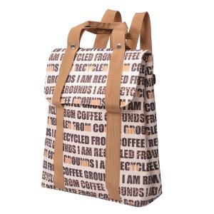 Buy cheap Coffee Grounds Recycle Polyester With Handles Custom Backpack Shopping Tote Bag product