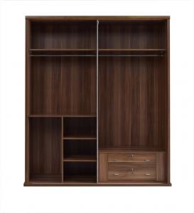 Buy cheap Wood Panel Custom In-wall Cloth Wardrobe cabinet with adjustable shelves and trousers rack storage inner drawers in lock product