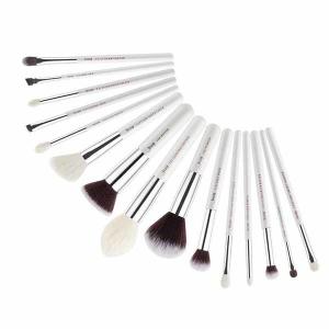 Buy cheap White / Silver 15pcs Essential Makeup Brushes Natural Hair Wood Handle product