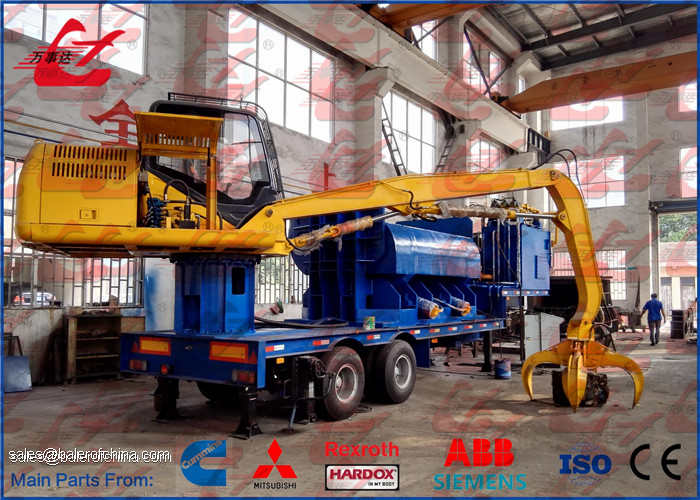 Buy cheap Mobile Baler Logger Portable Scrap Metal Baler Trailer Mounted And Grab Full Automatic Control product