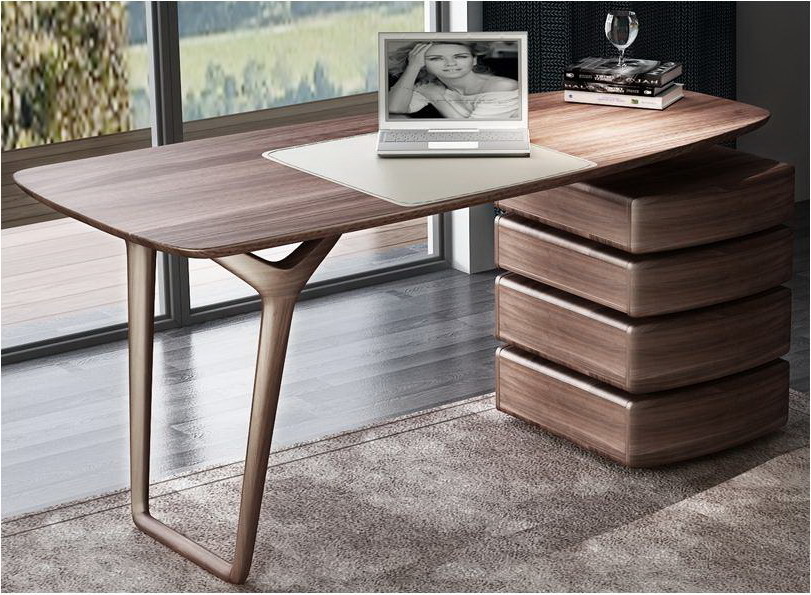 Buy cheap American Dark Walnut Wood Furniture Nordic design of Writing Desk Reading table in Home Study room Office Furniture product