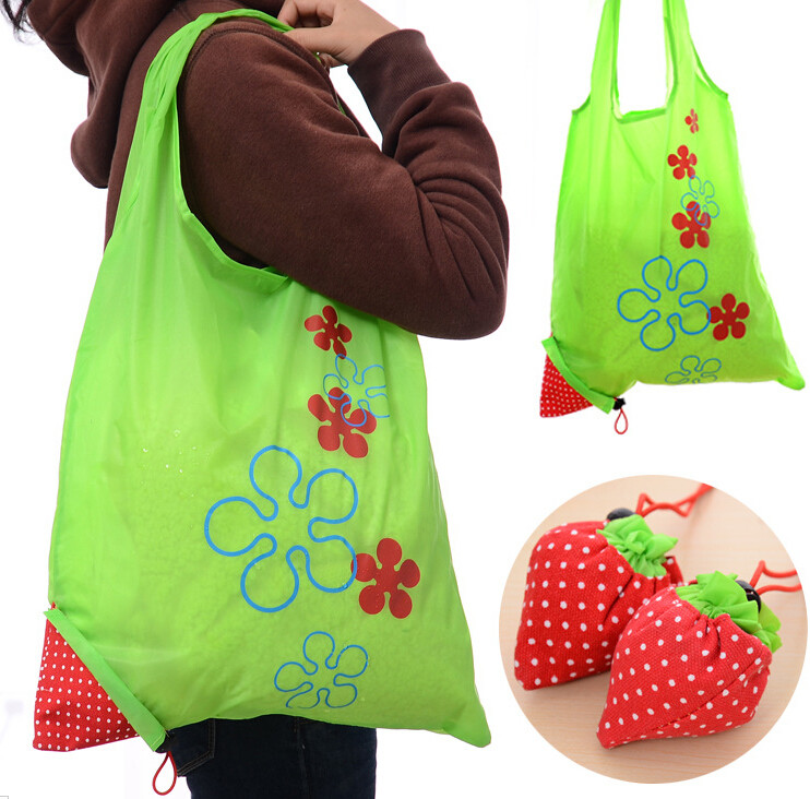 Buy cheap Ecological Drawstring Tote Bags Cute Strawberry Portable For Super Market product