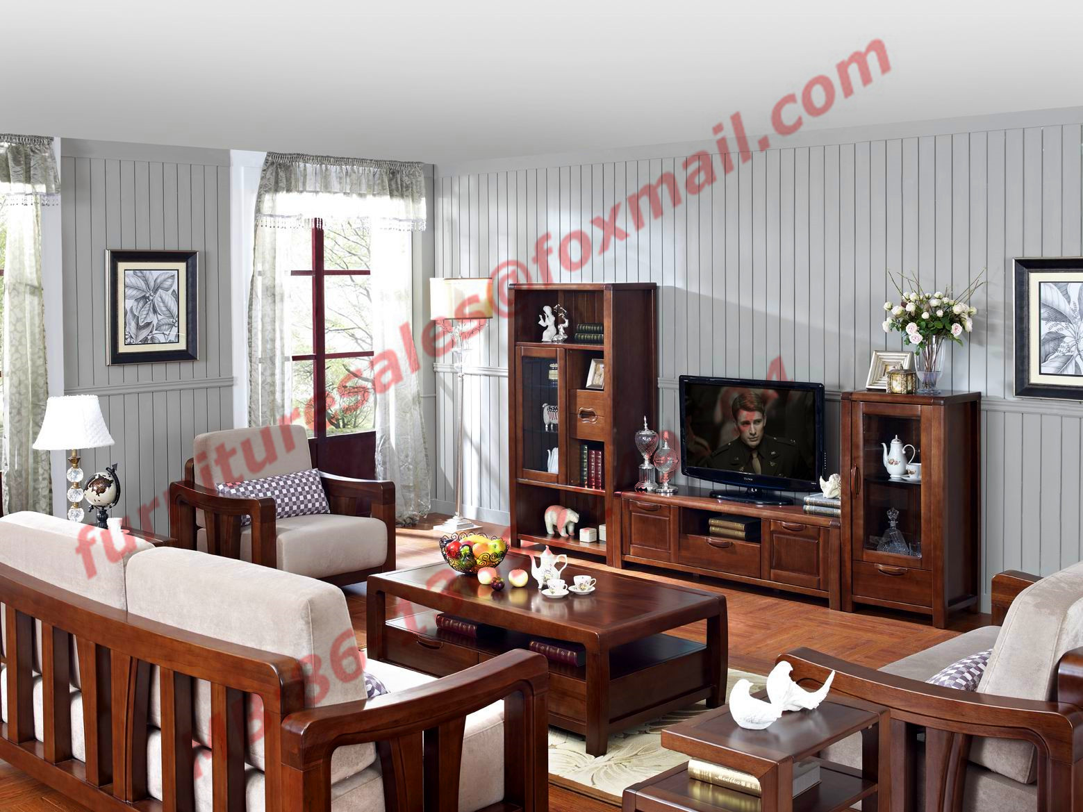 Buy cheap High Quality Solid Wooden Frame with Upholstery Sofa Set product