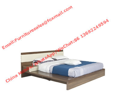 Buy cheap Modern design king Bed in melamine MDF board furniture and Leather upholstered headboard product
