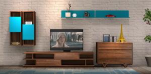 Buy cheap 2017 New Living room Furniture TV Wall Unit Floor stand Hang cabinet in MDF melamine with High glossy panel product