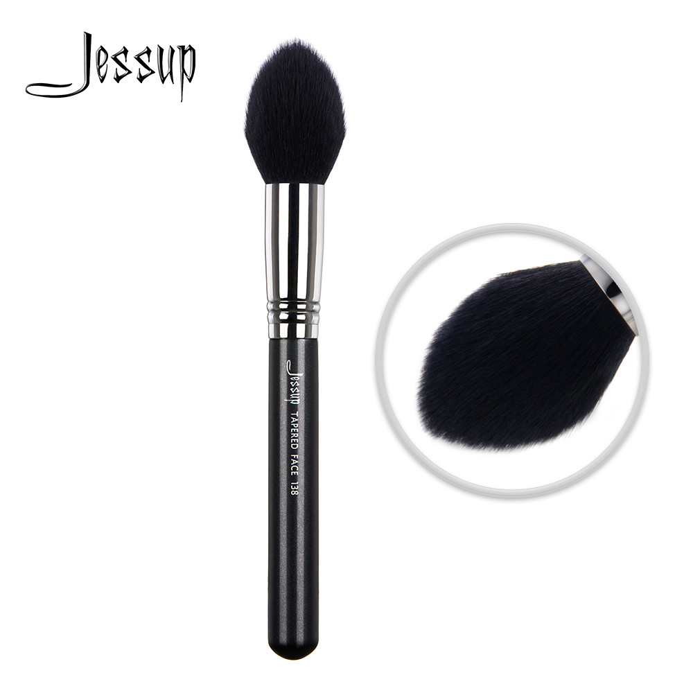 Buy cheap Copper Ferrule 1pc Tapered Face Brush Synthetic Black Fibre Hair product