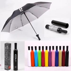 Buy cheap BV 190T Pongee Fabric UV Coating Wine Bottle Umbrellas With Case product