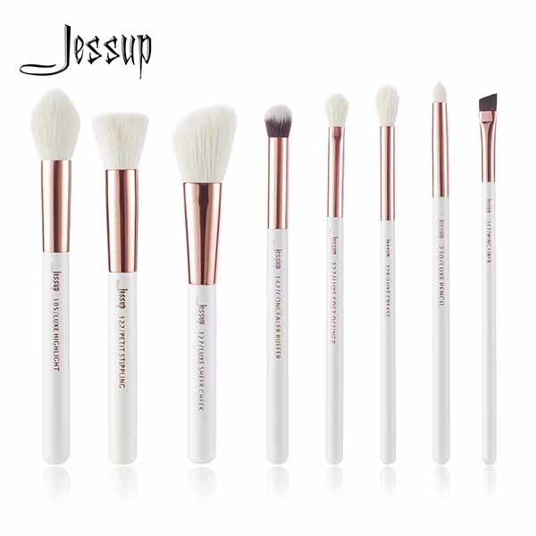 Buy cheap Jessup 8pcs Natural Makeup Brushes Set White Wood Handle product