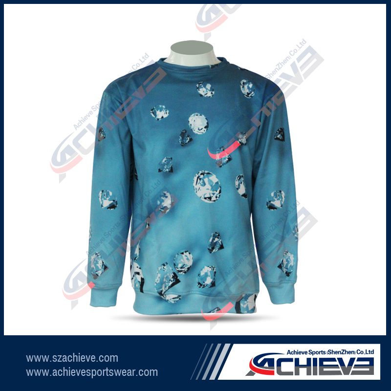 Buy cheap Full sublimation fleece woven sweaters custom crewneck sweatshirt from wholesalers