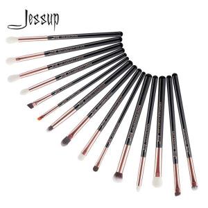 Buy cheap Jessup 15pcs Black/Rose gold Wood Handle Eyeshadow Eyebrow Shader Makeup Brush Set T157 product