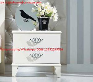 Buy cheap Ivory Classic Bed side table with wooden drawers for Nightstand design used by Hotel and Villa Furniture product