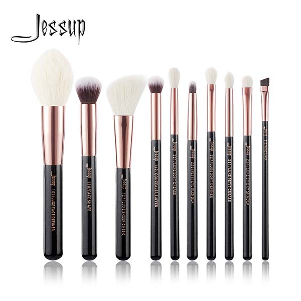Buy cheap Portable Eco ISO14001 Natural Makeup Brushes Set 10 Piece Collection product