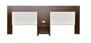 Buy cheap Walnut Solid Wood Headboard For Queen Beds With Power Hubs , Dark Color product