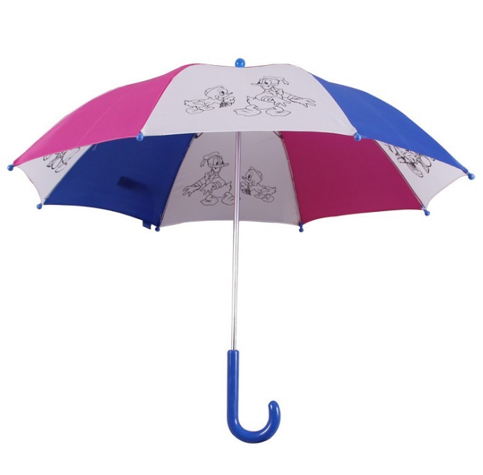 Buy cheap Solid Color Pongee 8mm Metal Shaft Manual Open Kids Umbrella product