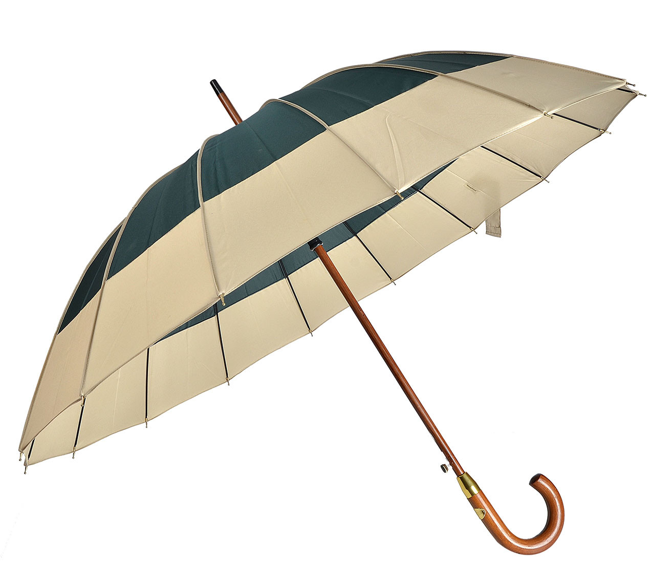 Buy cheap 16 Ribs Wooden Shaft RPET Pongee Automatic Open Umbrella product