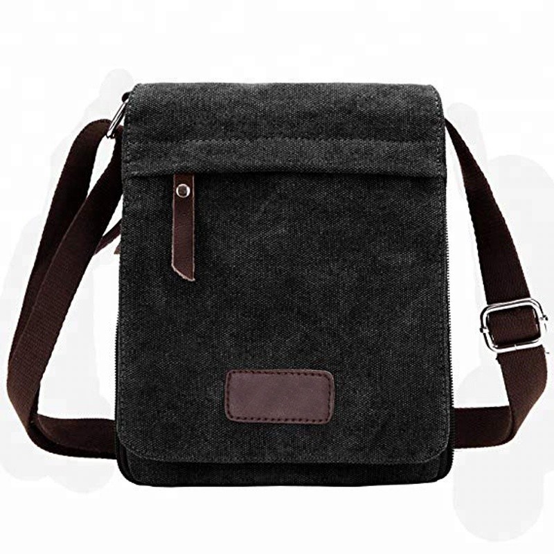 Buy cheap Black Shoulder Tote Bag Zippered , Long Strap Canvas Bag Strip Design Reusable product