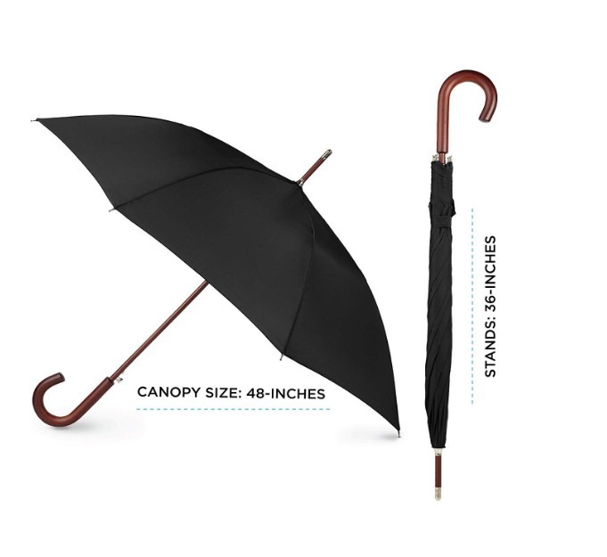 Buy cheap BSCI Normal Standard Size 190T Pongee Fabric Wooden Handle Umbrella product