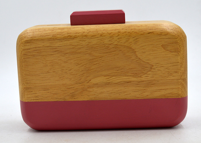 Buy cheap Handmade Acrylic Splic Wooden Box Clutch Pink Stripe And Closure For Women product