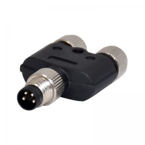 Buy cheap 4pins Circular M8 Waterproof Connector Male Y Type Splitter Assembly Straight Socket product