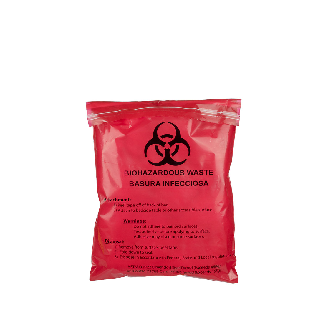 Buy cheap CONVINENT 2 MIL RED STICK-ON BIOHAZARD WASTE BAGS 28 X 38 CM product