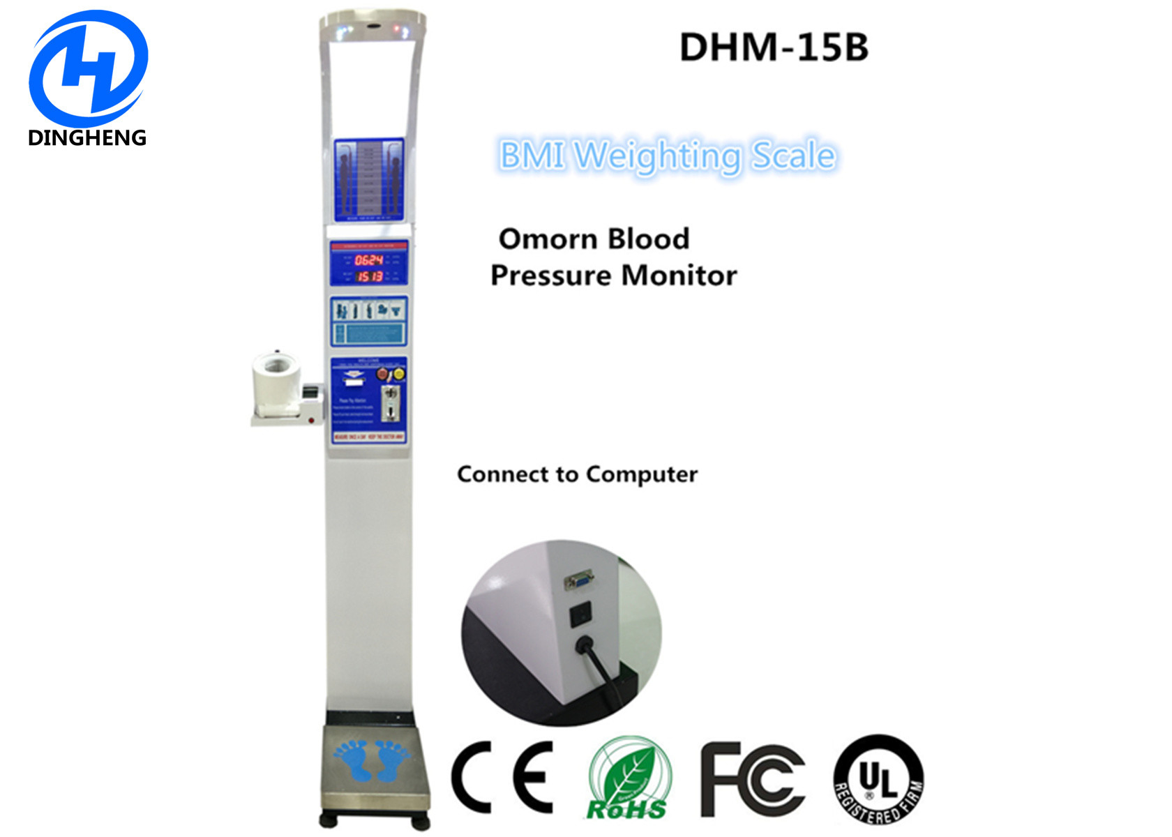 Buy cheap Coin operated medical height weight bmi blood pressure scales with printer product